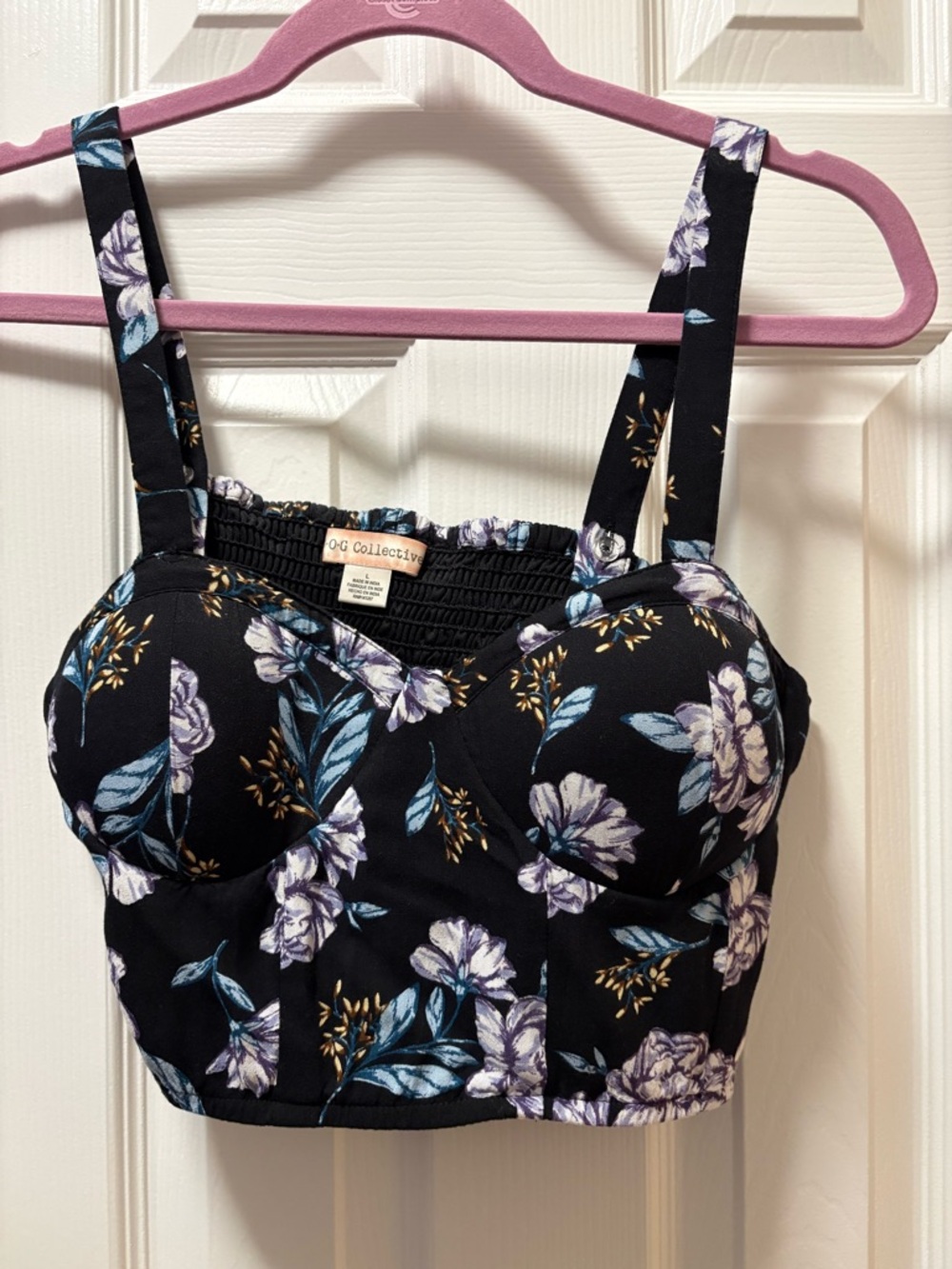 BOG Collective Floral Bustier Crop Top